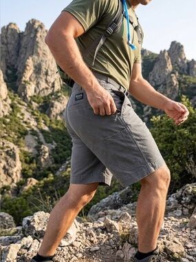 Columbia Men's Gray Cotton Canvas Cargo Hiking Shorts Size 36 Outdoor